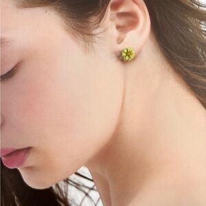 Kate Spade Gold Plated Enamel Daisy Flowers Stud Earrings